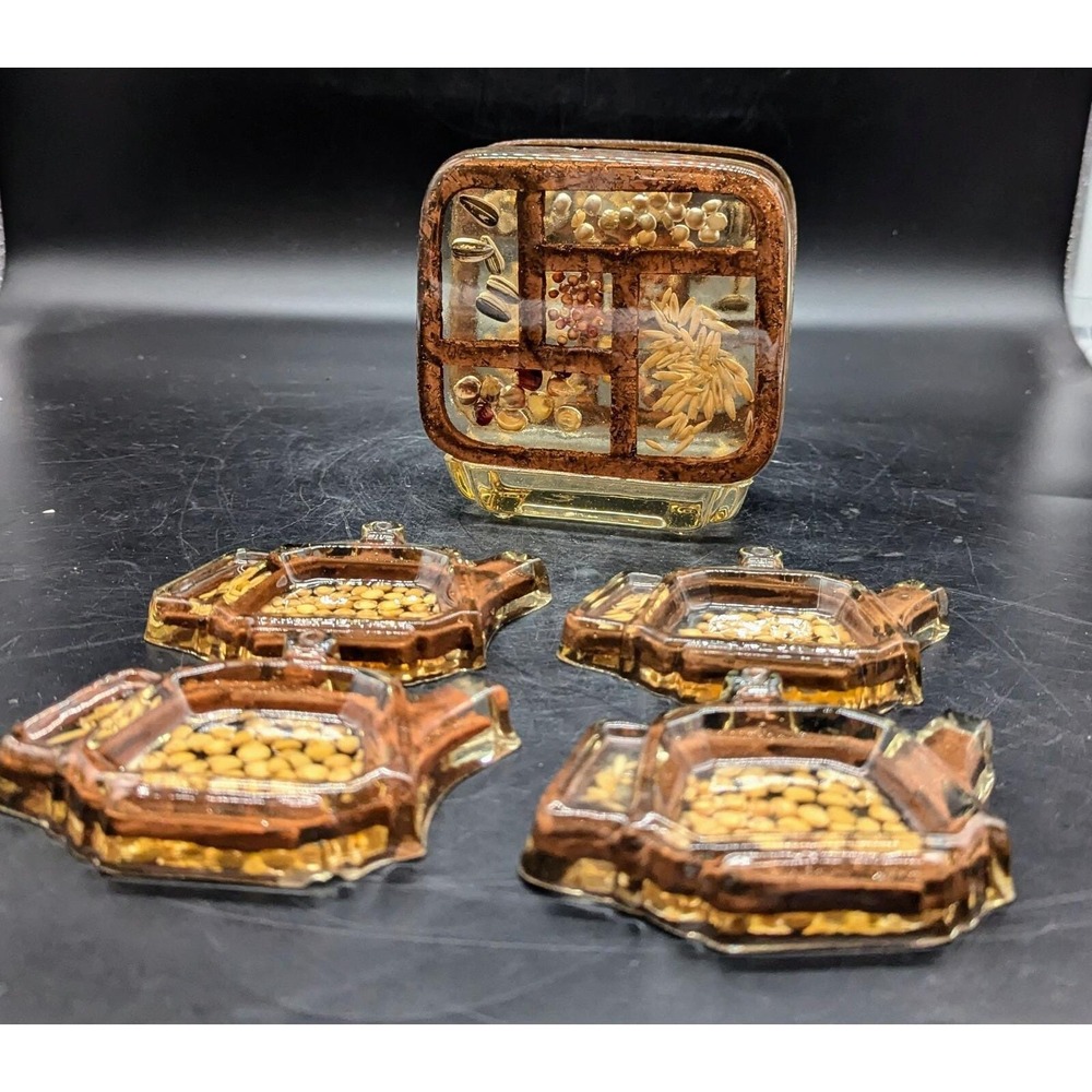 Napkin Holder Spoon Rest Gamut Designs Dry Seeds Lucite Resin Cottagecore